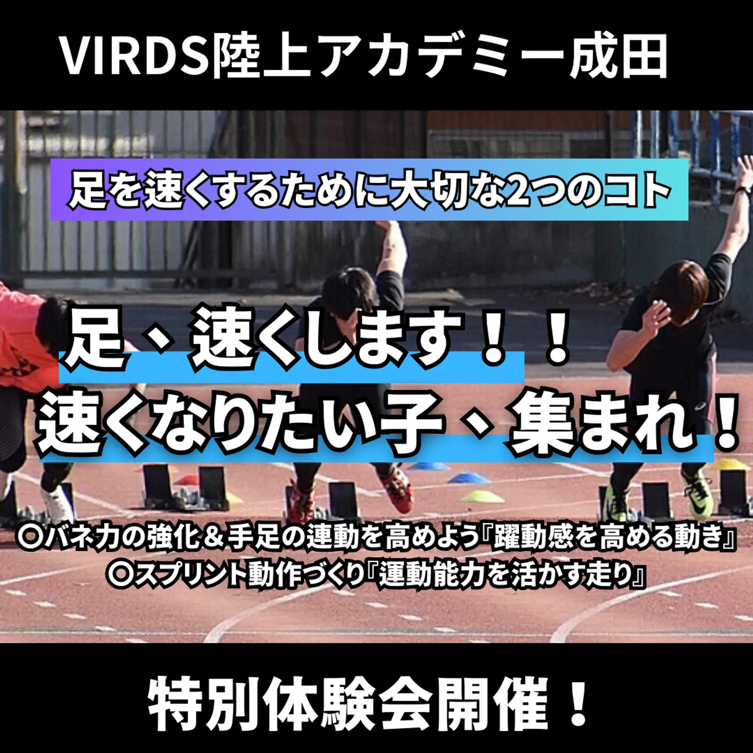 VIRDS陸上アカデミー成田校　秋の特別体験会開催！！