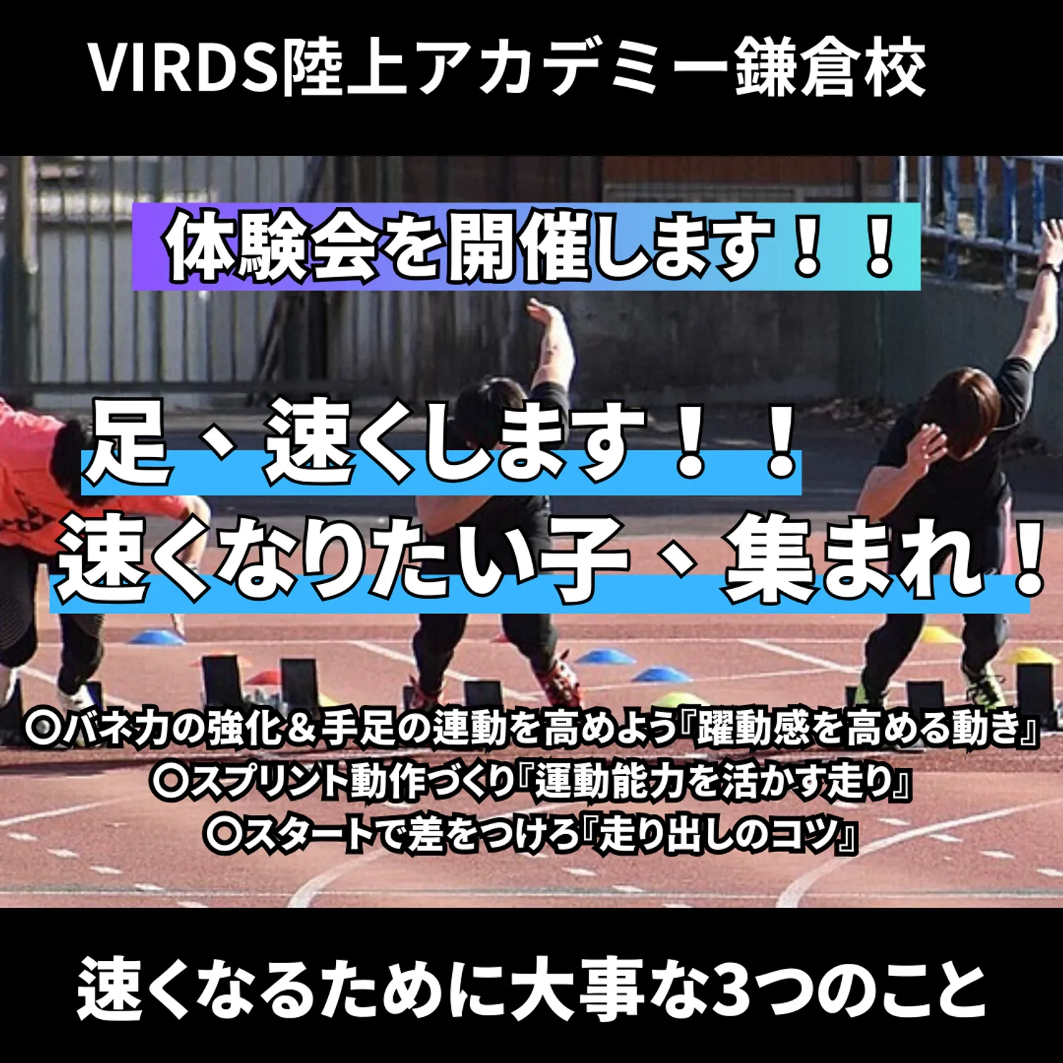 VIRDS陸上アカデミー鎌倉校　春の体験のキャンペーン開催